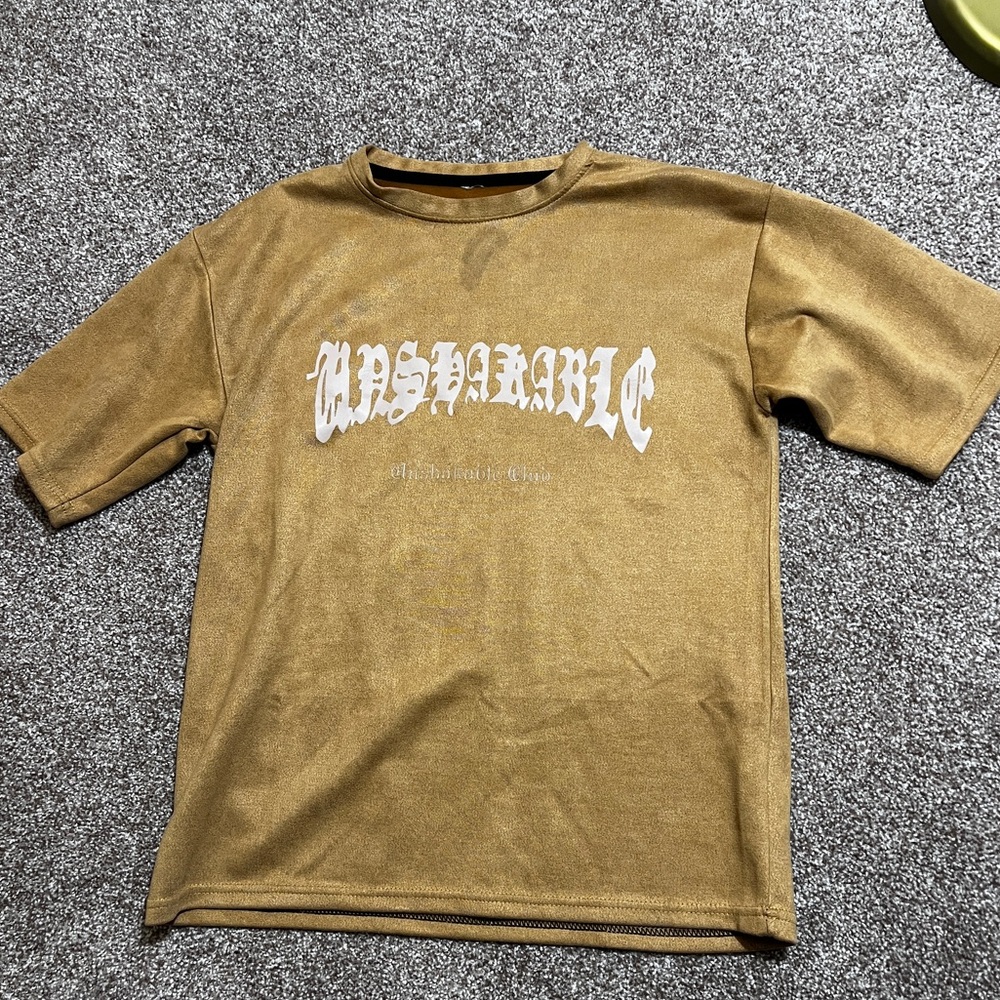 AOKLOK Brown Short Sleeve Streetwear Unisex Tee